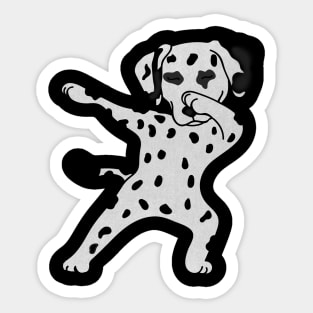 Cute Dabbing Dalmatian dog Dab Dance Gift dots Sticker